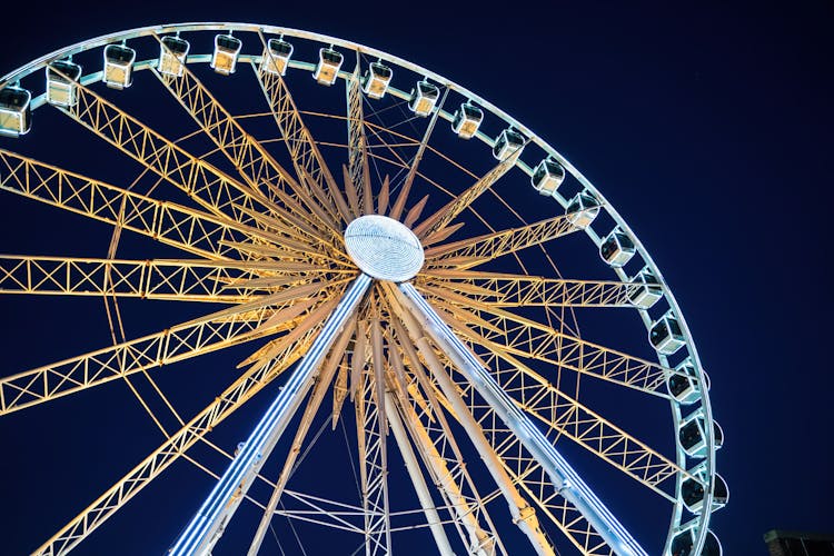 Mary Go Round In Lights At Night 