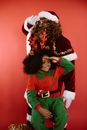 Woman in Red and White Santa Costume