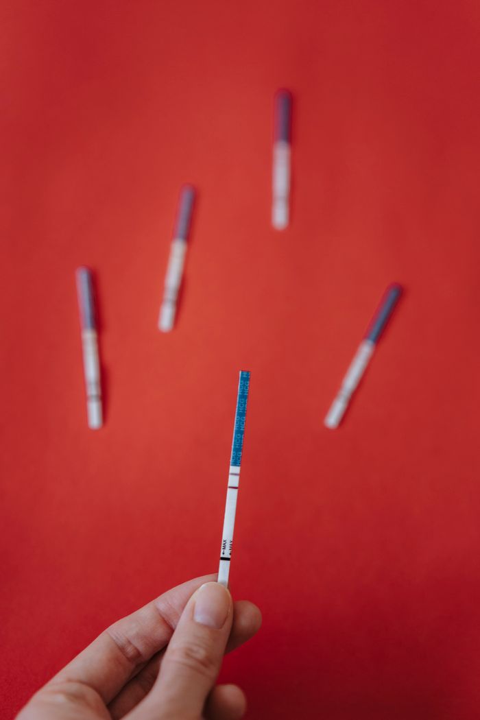 test strips on table