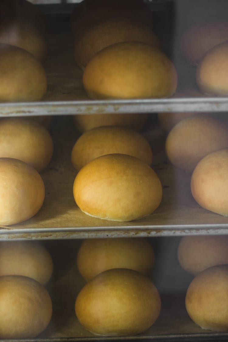 Close Up Of Buns In An Oven