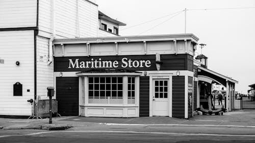 Free A Grayscale of a Store Stock Photo