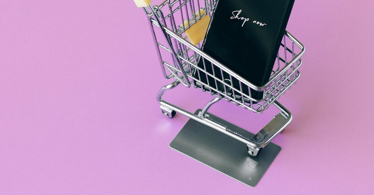 Silver Shopping Cart With Blue Background