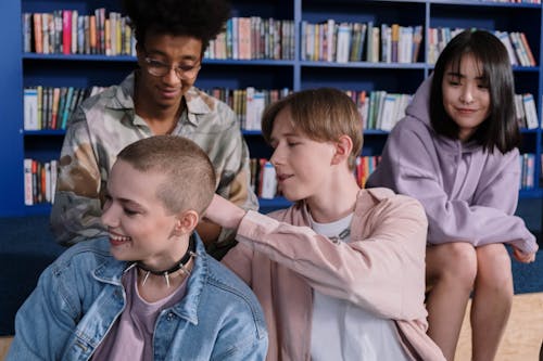 Young Men and Women in the Library