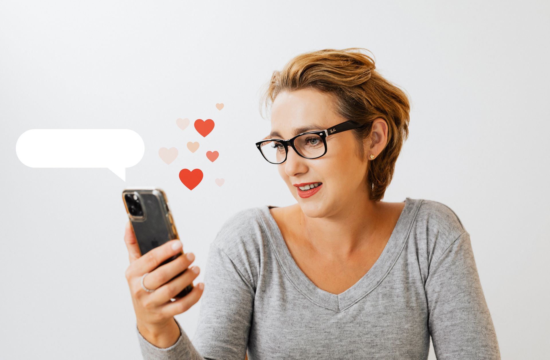 Woman Wearing Glasses Using the Phone