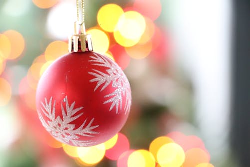 

A Close-Up Shot of a Christmas Bauble