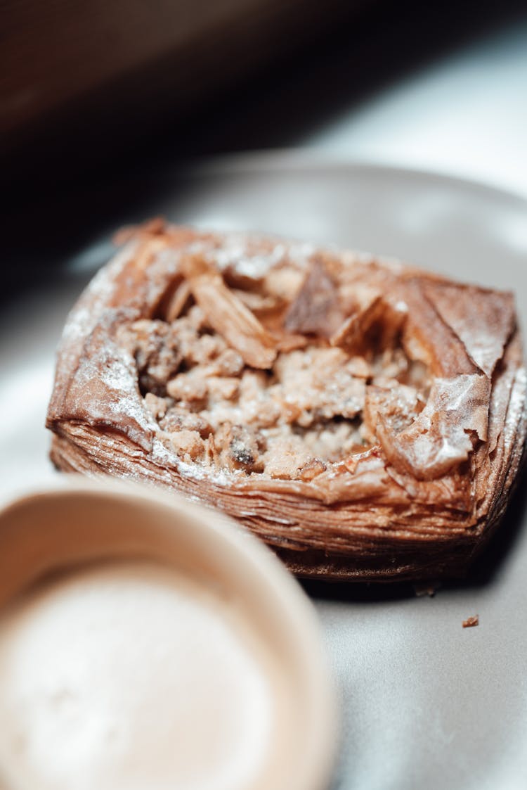 Tasty Puff Pastry Placed On Plate