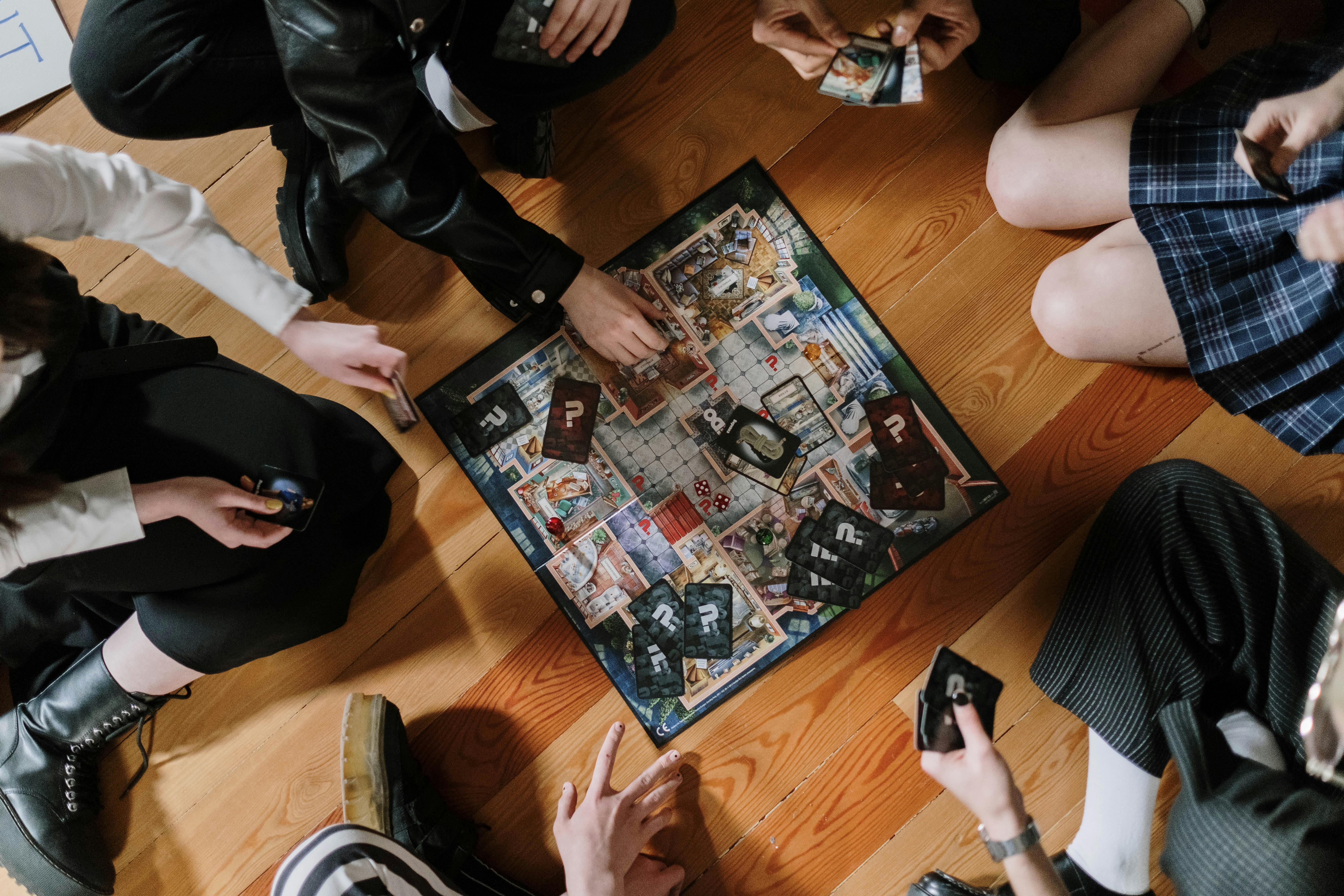 Friends playing boardgame
