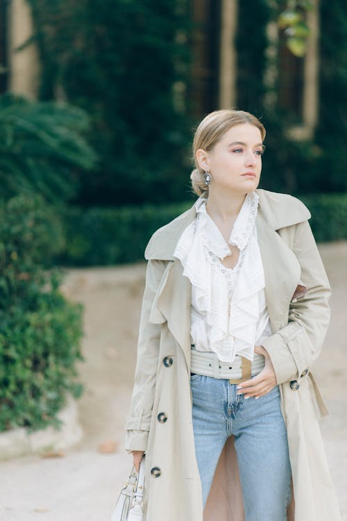 A Pretty Woman in Beige Coat