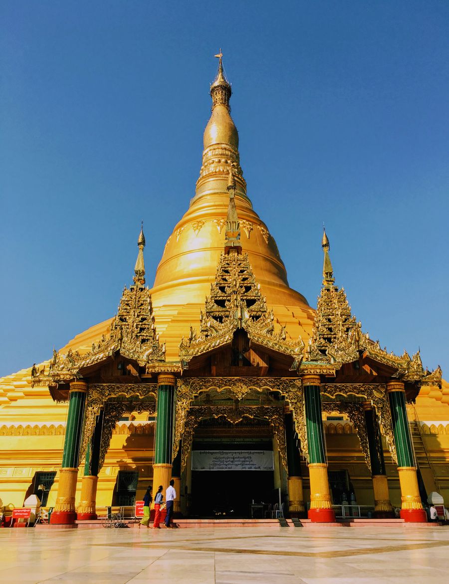 Shwedagon Pagoda glowing gold in Yangon