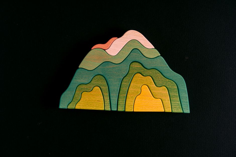 stack of interlocking wooden blocks