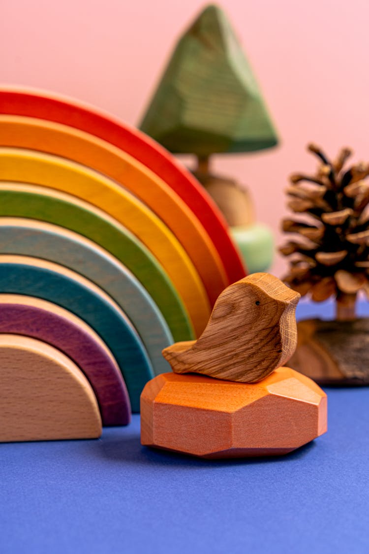 A Brown Wooden Bird Figurine