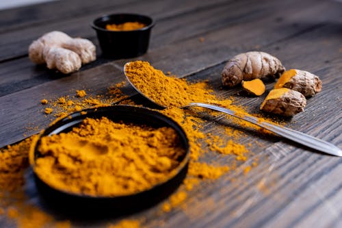 Close-Up Shot of Turmeric Powder