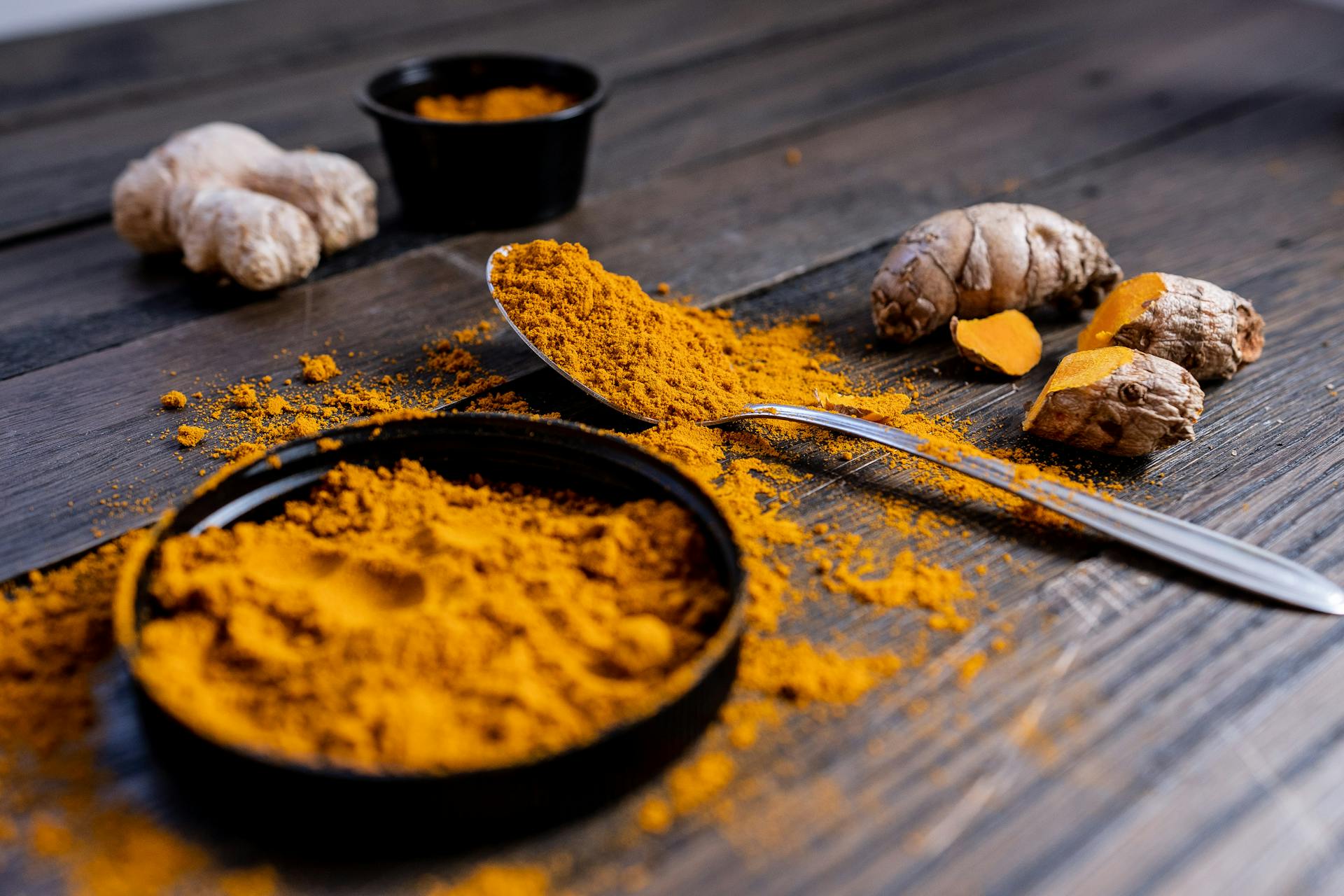 Close-Up Shot of Turmeric Powder