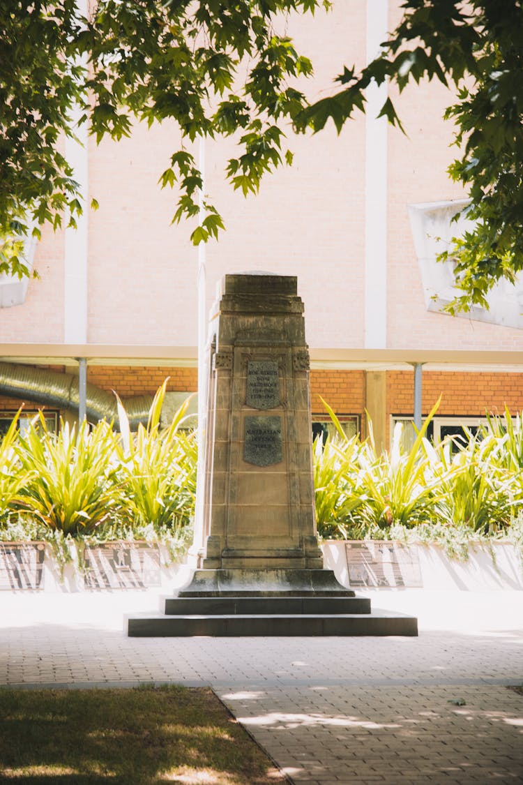 Memorial Monument In A Garden