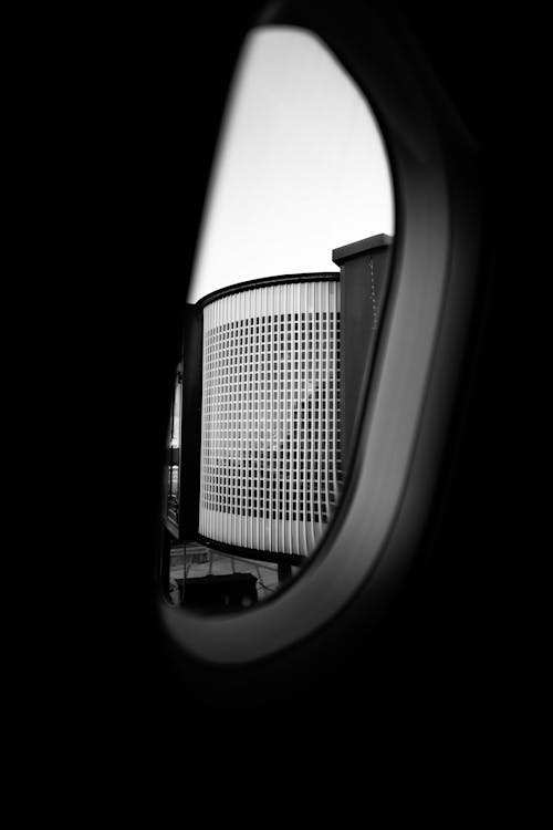 Immagine gratuita di aeroplano, bianco e nero, finestra piana