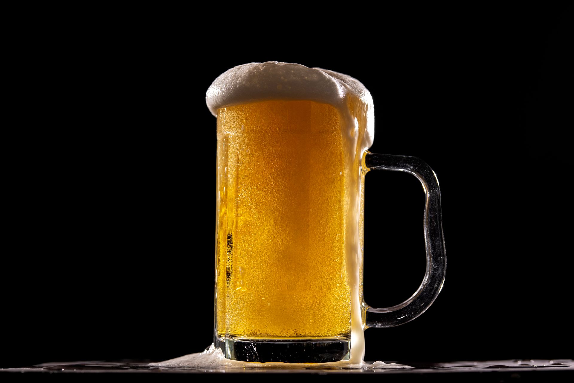 Close-Up Shot of a Glass of Beer