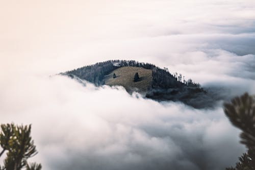 Aerial Photography of Cloudy Mountain