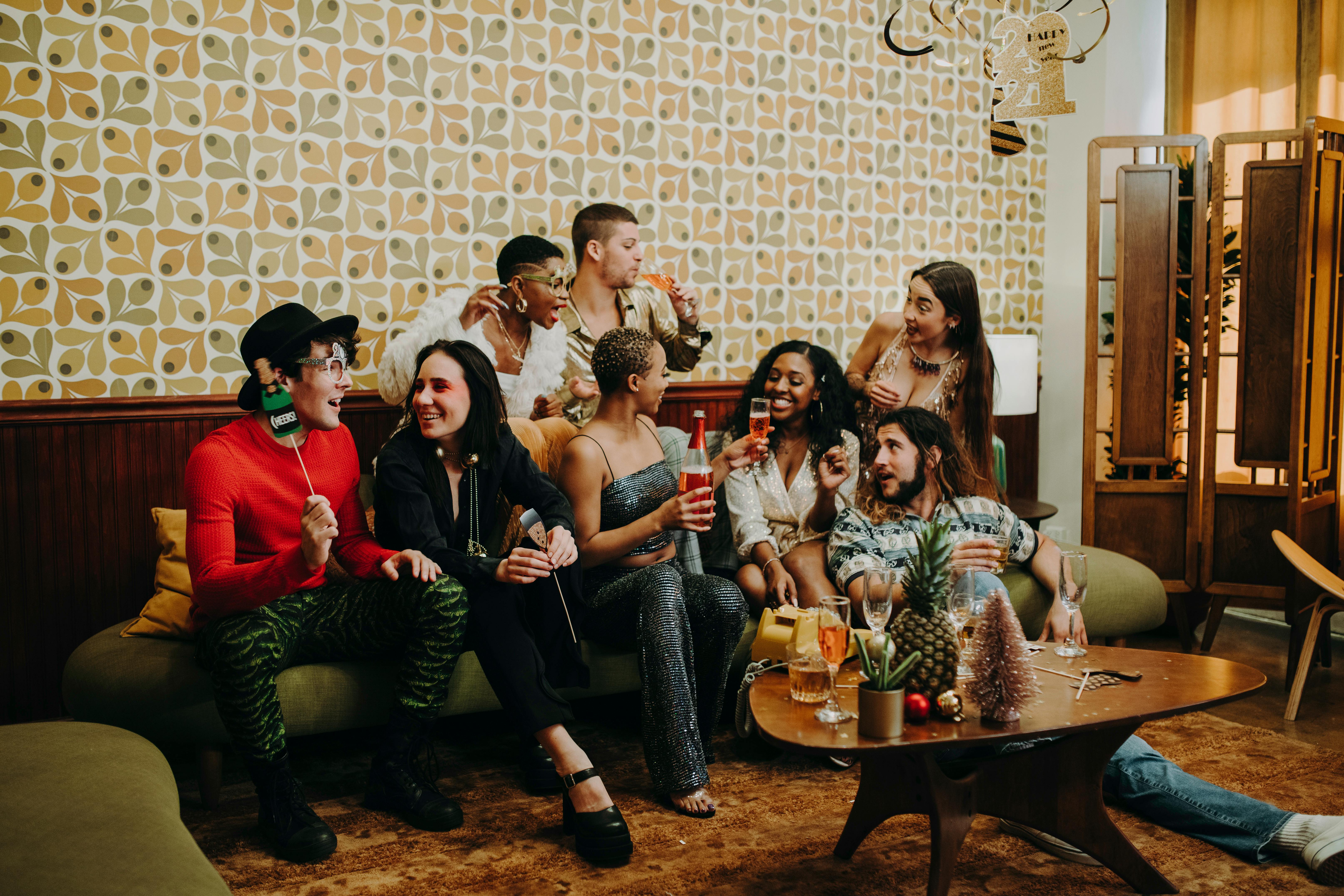 group of people sitting on couch