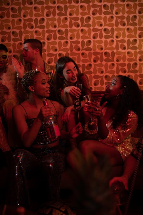 Free Women Having a Conversation at the Party Stock Photo