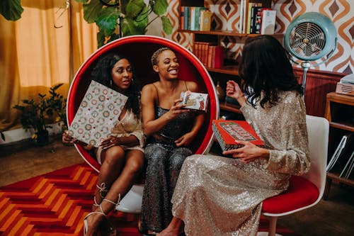 Photograph of Women Talking while Sitting