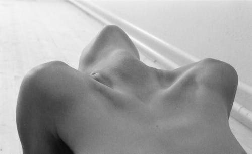 Monochrome Photograph of a Woman's Chest