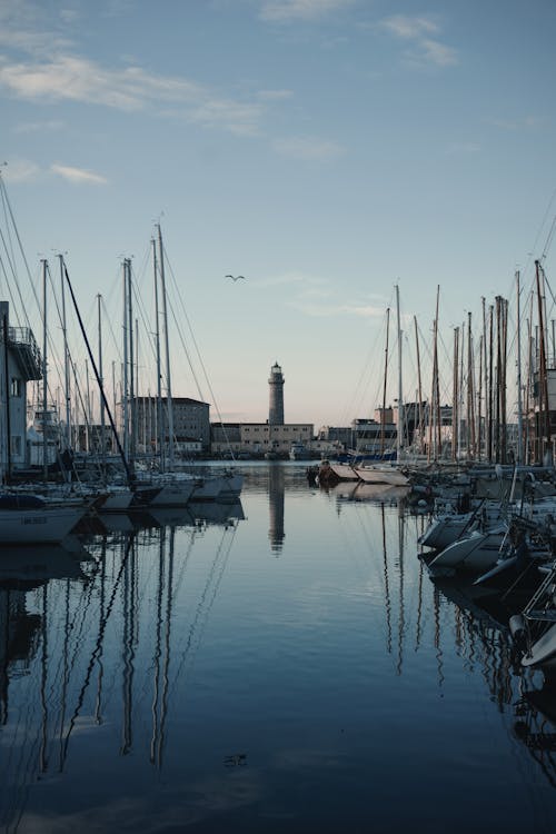 Sailboats Docked on the Port