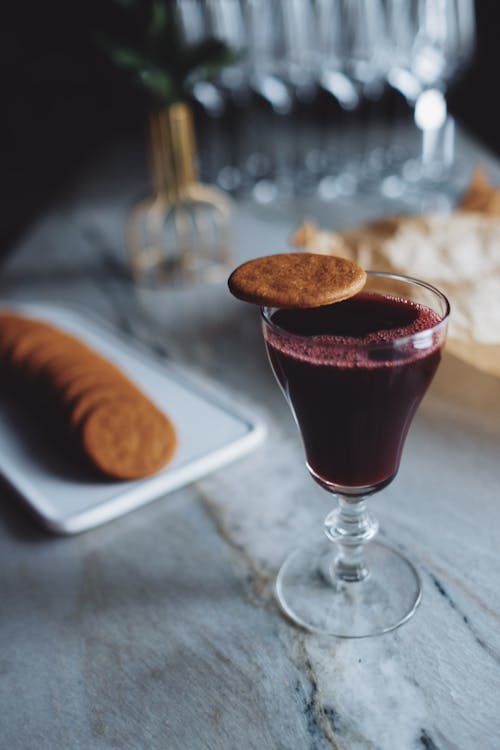 Free Close-Up Shot of a Glass of Red Wine Stock Photo