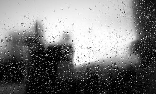 Free Grayscale Photo of Wet Glass Stock Photo