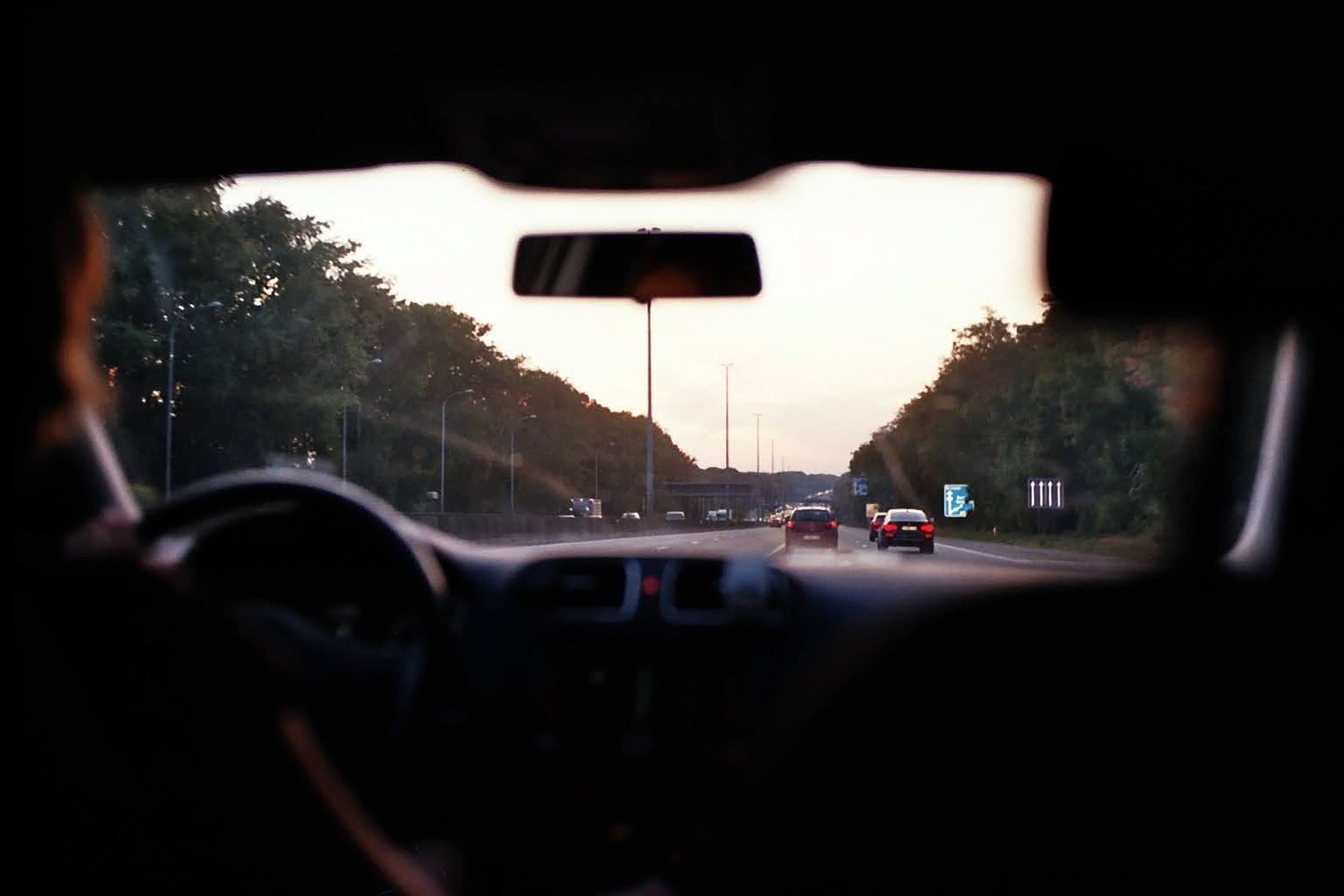 Car Rode View View of the Cars on the Road from the Windshield · Free Stock Photo