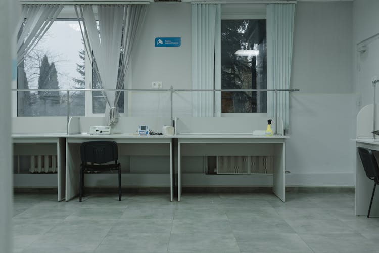 Desks Inside An Office