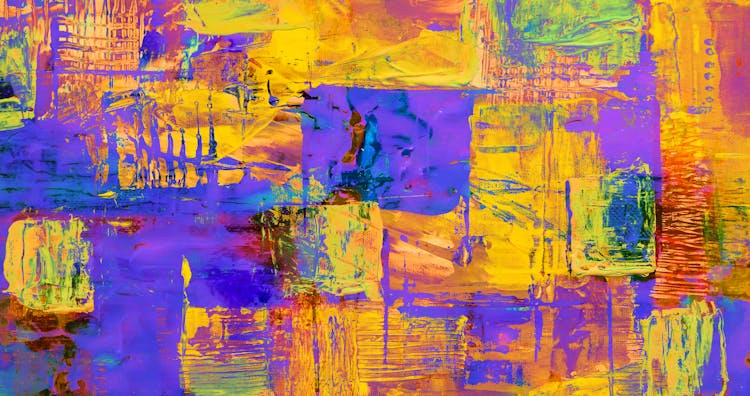 Yellow And Purple Abstract Painting