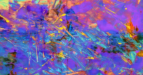 Colorful Abstract Painting in Close-up