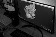 A Skull Image on the Monitor of a Computer