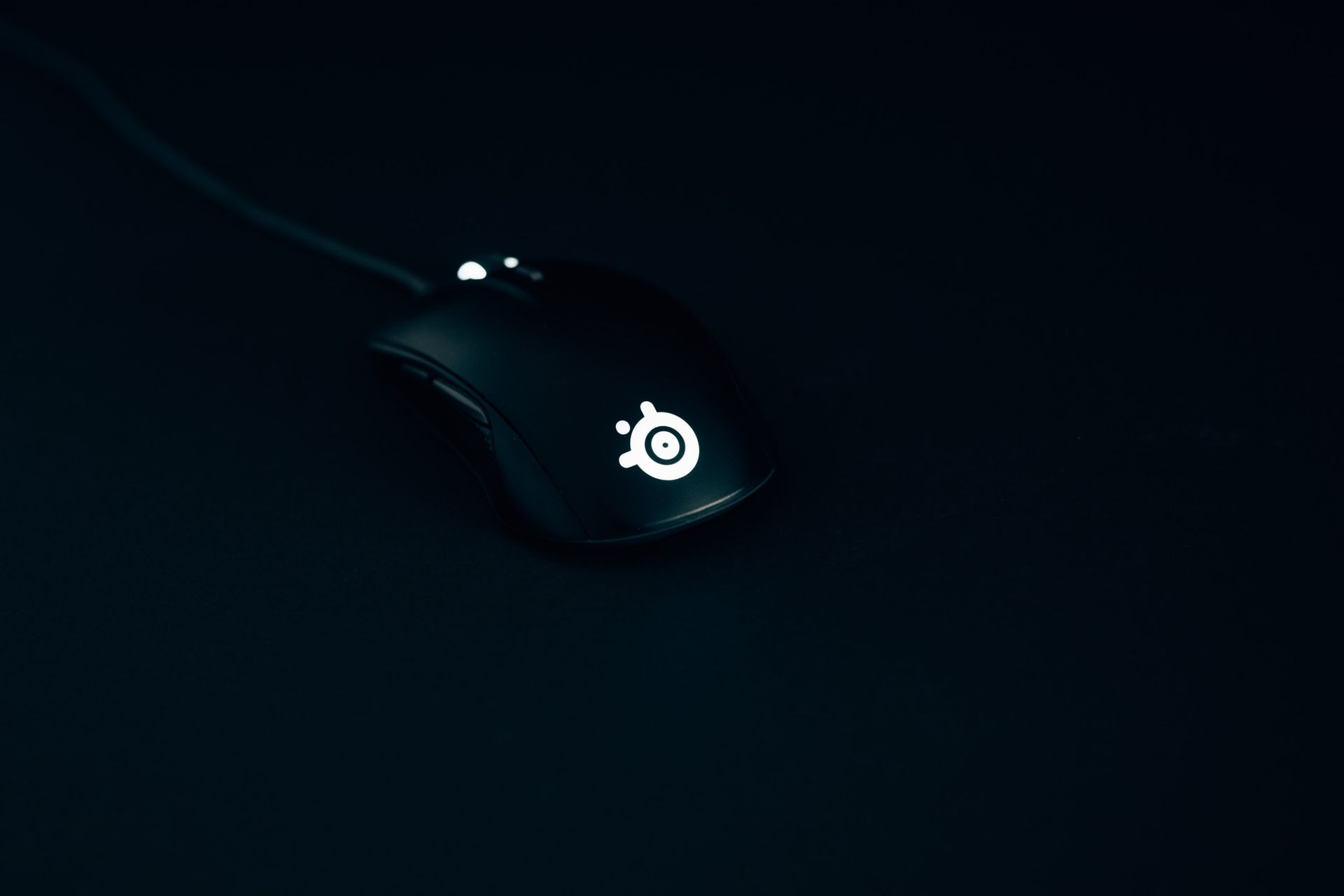 Black Logitech Corded Computer Mouse