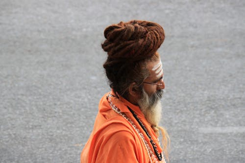 Man Wearing Orange Shirt