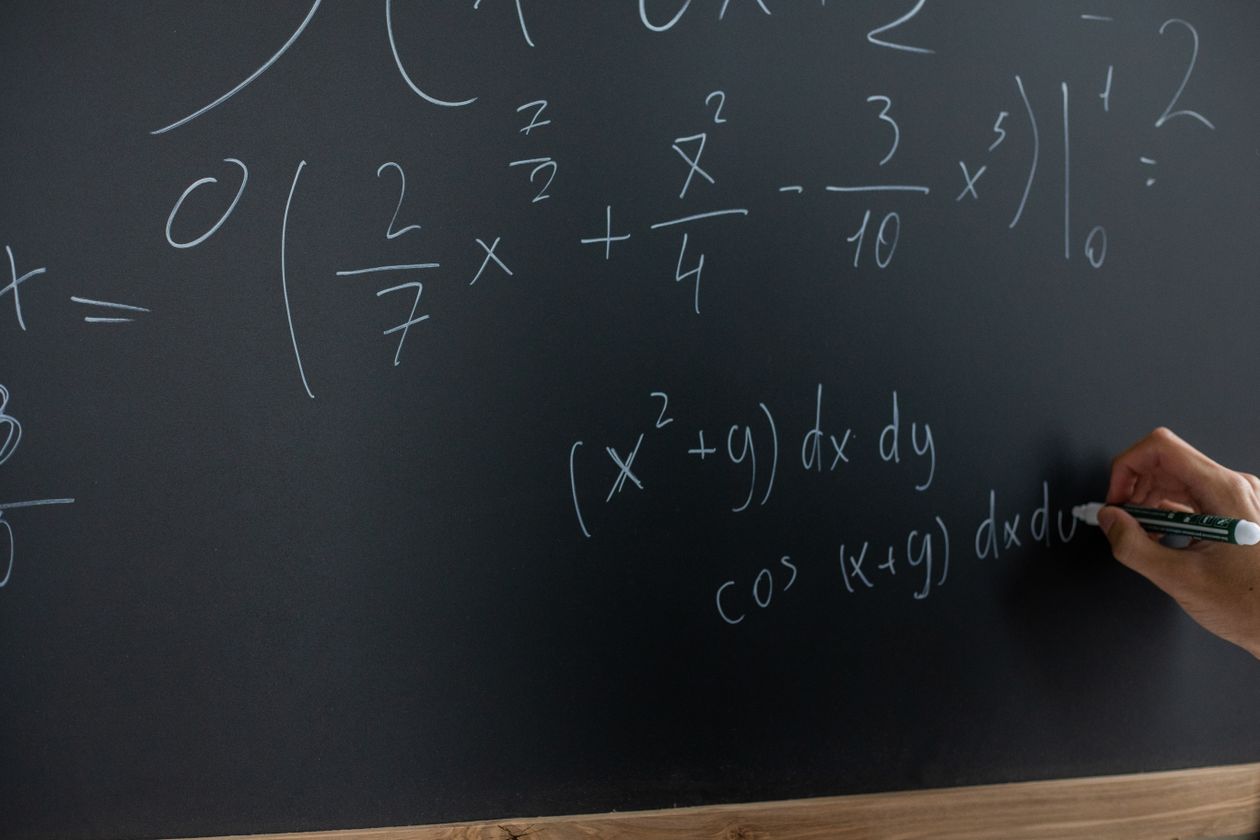 Writing equations on a board