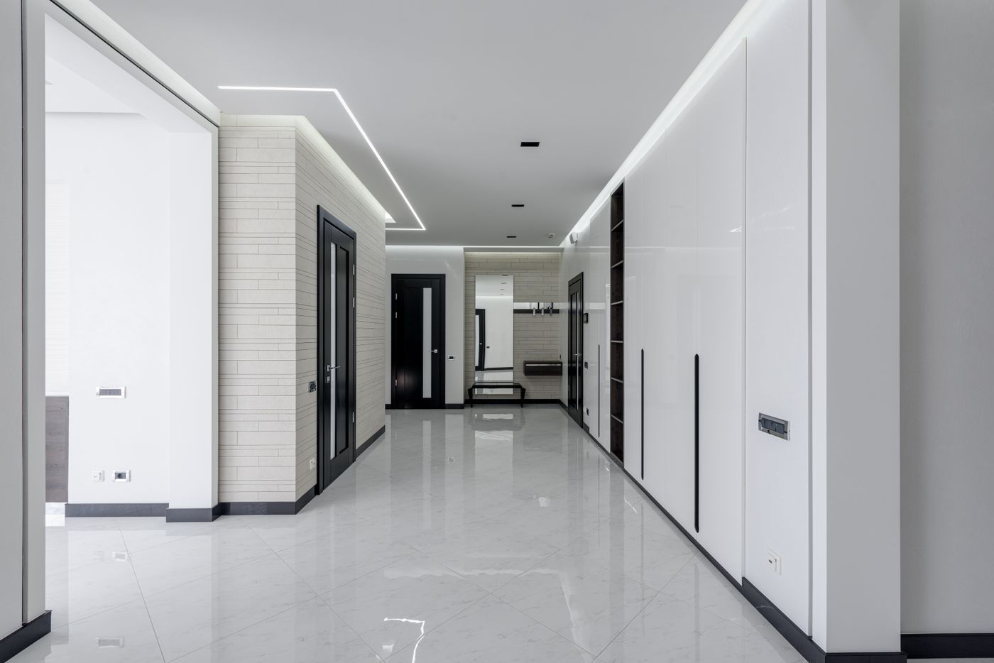 Modern hallway with doors