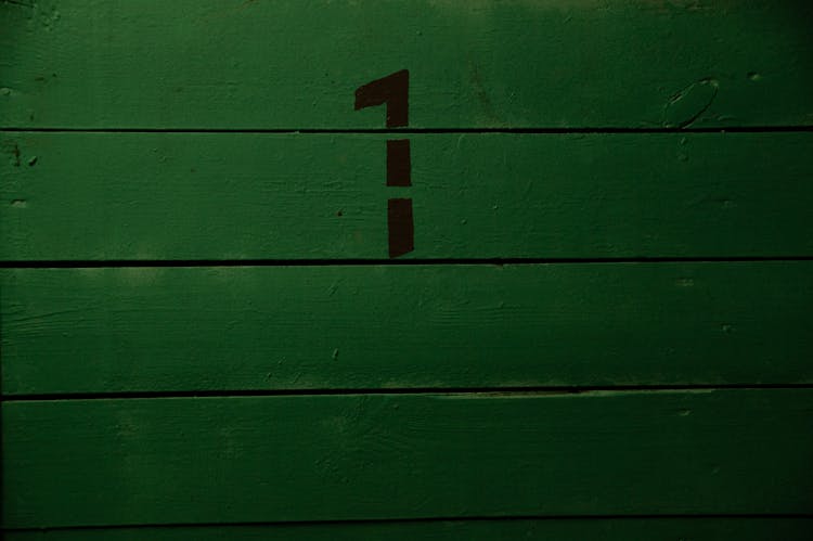 Wooden Green Surface With Black Number