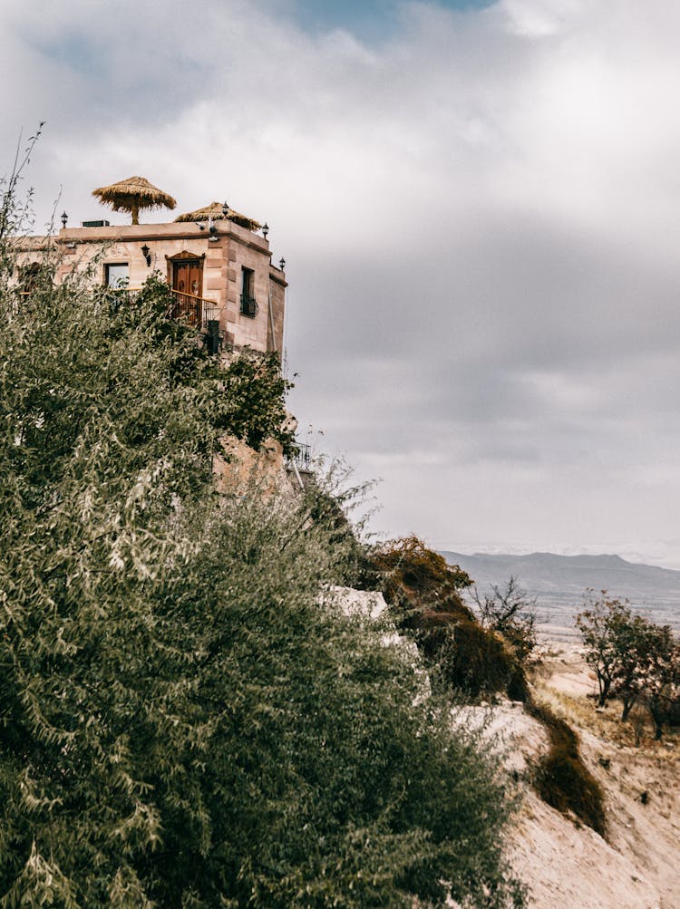 Old Stone Building On Hill