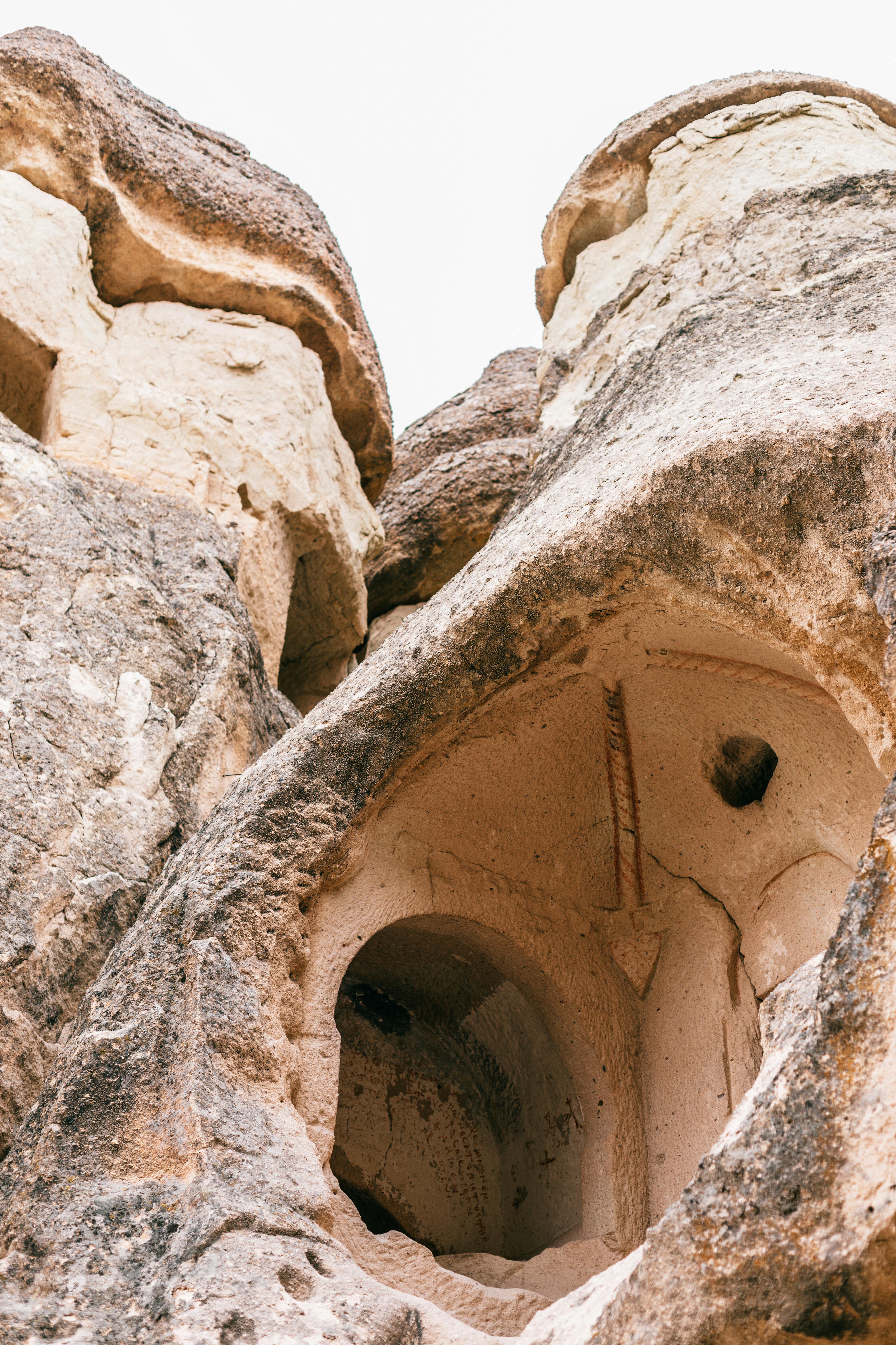 ancient stone monastery in mountains of cappadocia