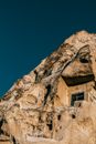 Old rock with window in Cappadocia town
