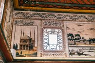 Ornamental walls of medieval palace against