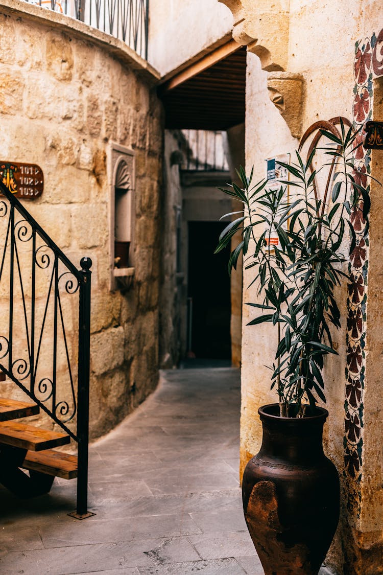 Metal Staircase Near Old House