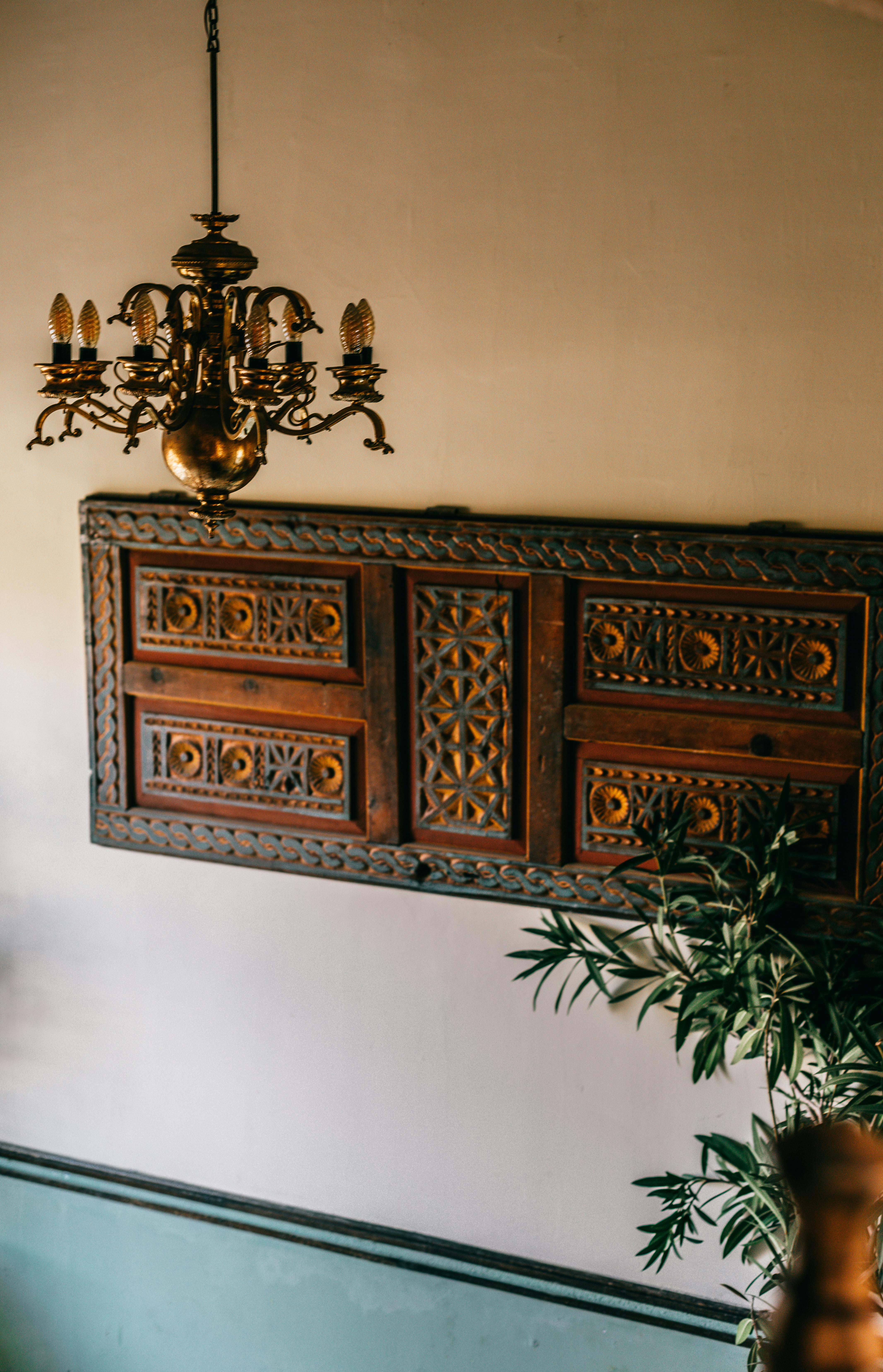 vintage interior with wooden element on wall