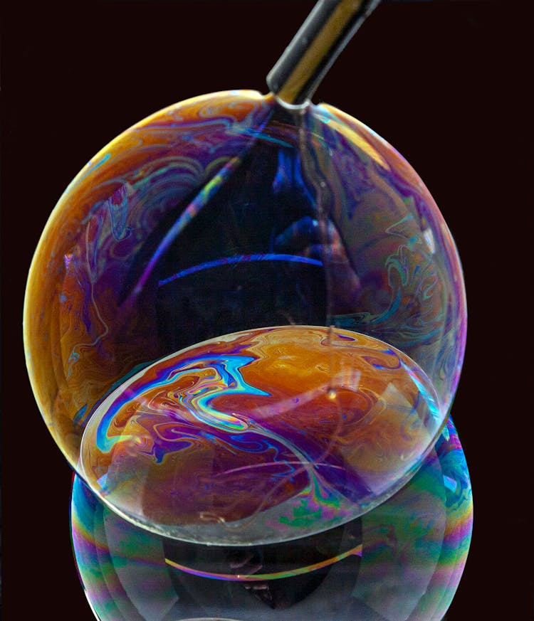 Macro Shot Of Colorful Bubbles