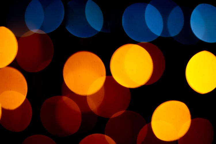 Blue And Orange Bokeh Lights