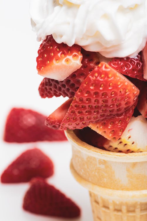 Strawberries in Ice Cream Cone