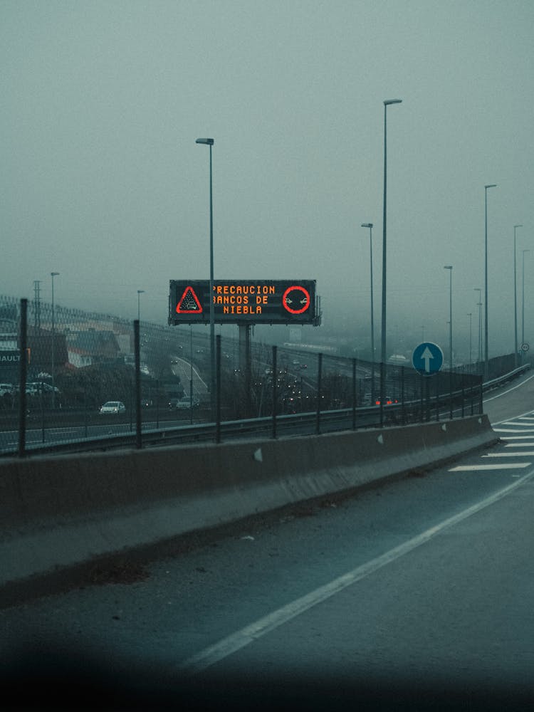 Warning On Billboard By Highway