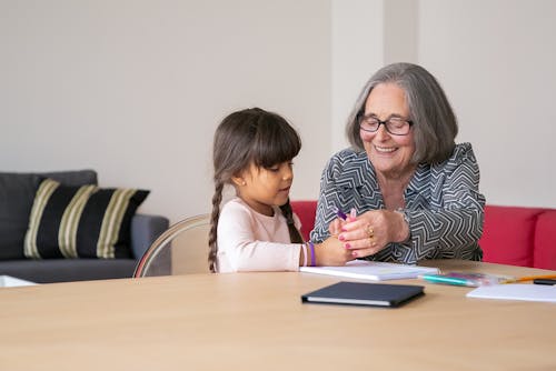 Kid Spending Time with her Grandma