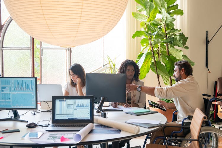 Man Talking To A Woman At The Office